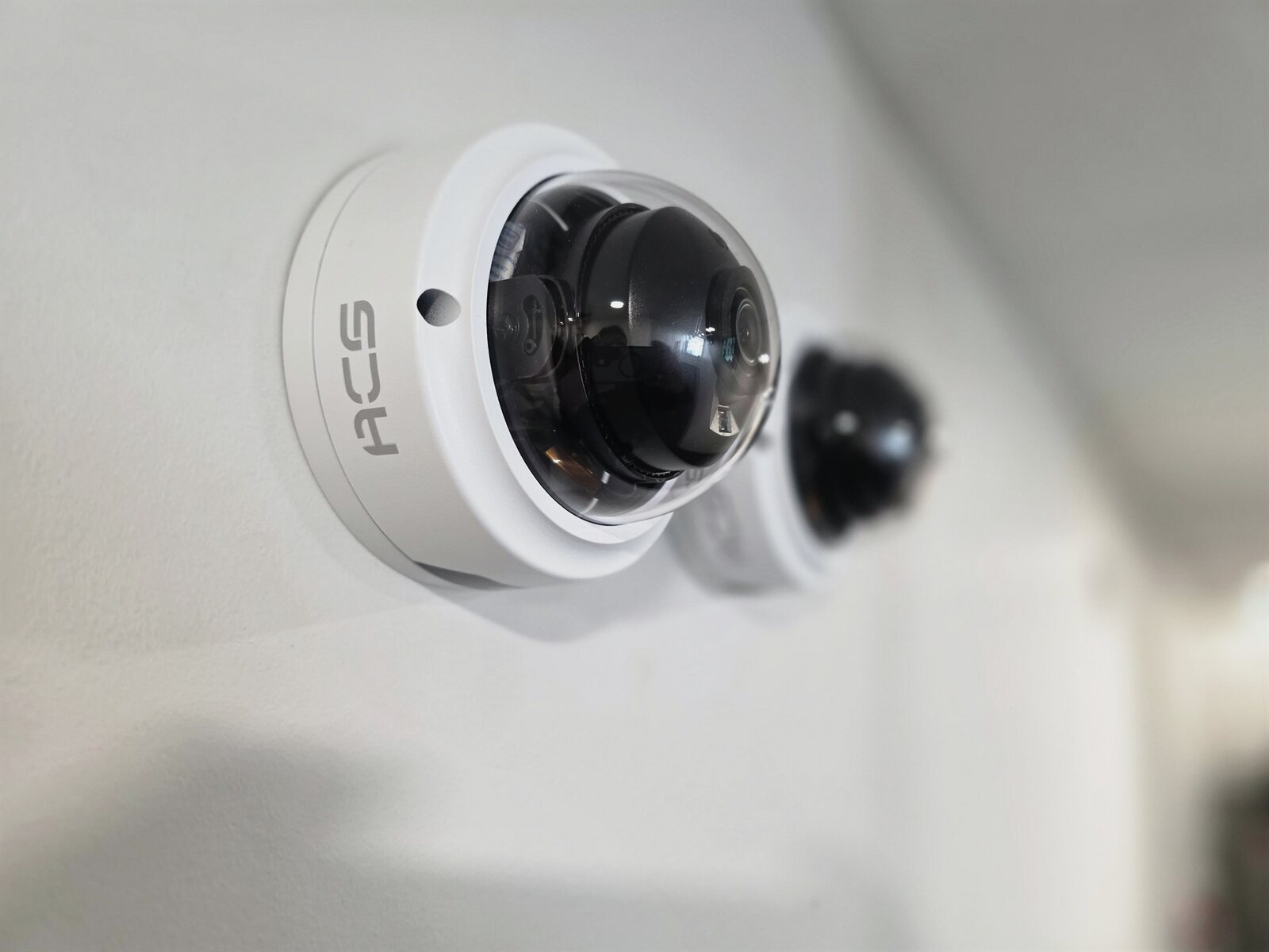 ACS dome cameras installed inside a commercial building