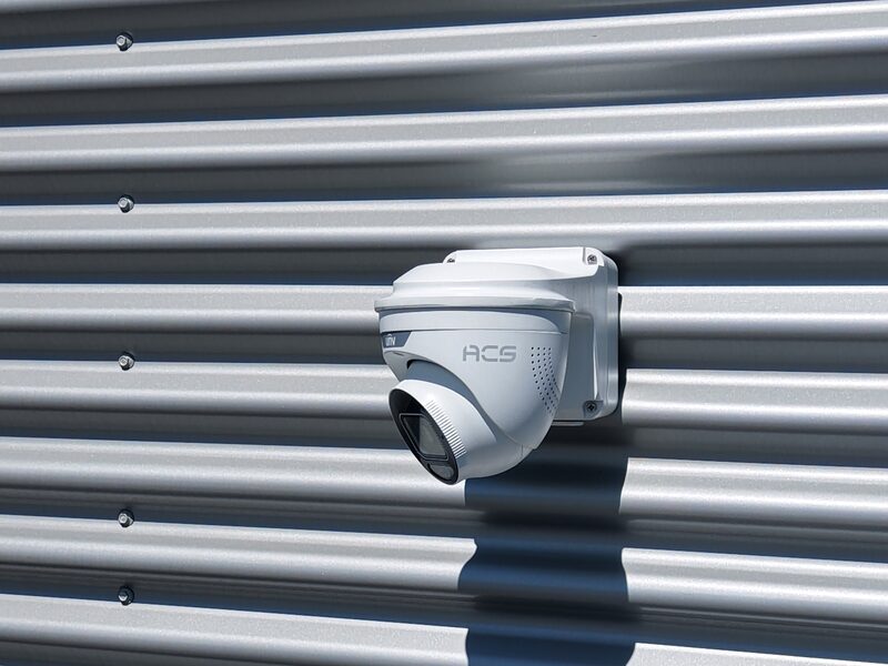 ACS camera on a corrugated wall