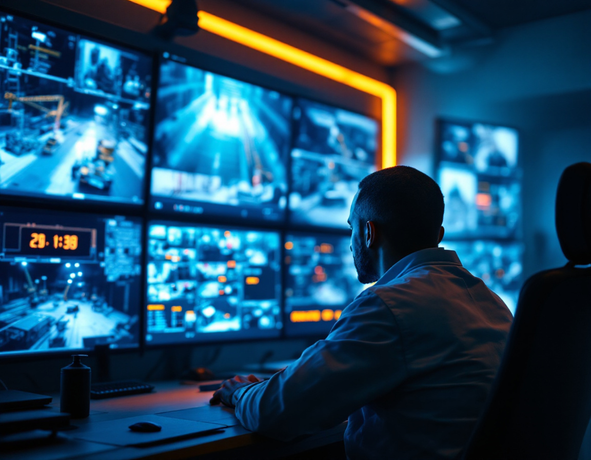 ACS operator watching live site camera feeds