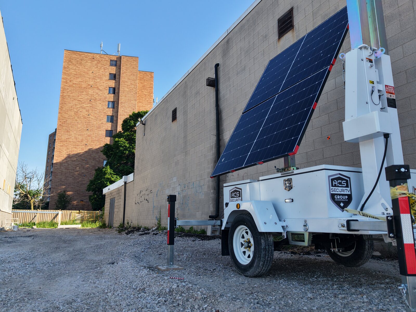 ACS mobile defense tower with solar power on site
