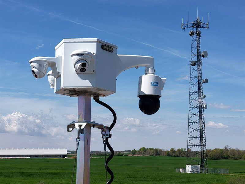 ACS multi-camera tower head on a site